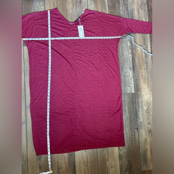 Yana K One Size Baby French Terry Poncho Tunic Dress Burgundy NWT - Picture 7 of 7